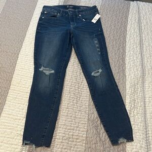 GAP Factory Women's Dark Blue Ripped Skinny Jeans